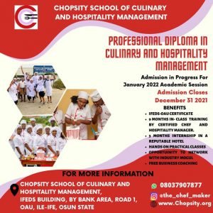 Ife, Culinary Arts, Diploma, Hospitality School, Chef Maker,  Hotel Consultancy, Hospitality Consultants, Restaurant Manager, Osun State, Kids and Teens, Confectionary, Catering, Events Management, Hospitaity without Borders, Healthy Meals, FitFam, Healthy Meals, Soup Pots, Online Catering School, Catering E-books, Entrepreneurship